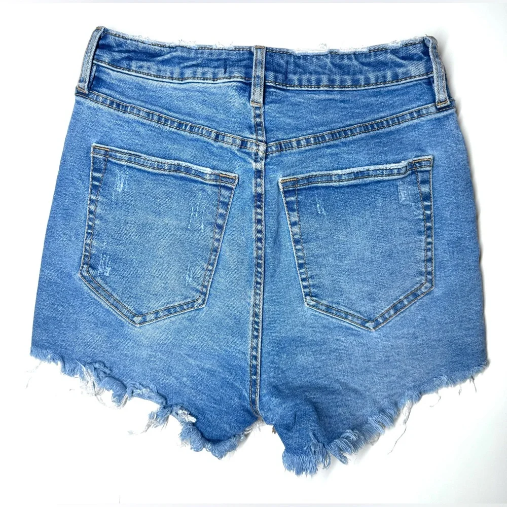 We The Free Women’s Blue Jean Shorts Distressed Size- 27 - Picture 5 of 6